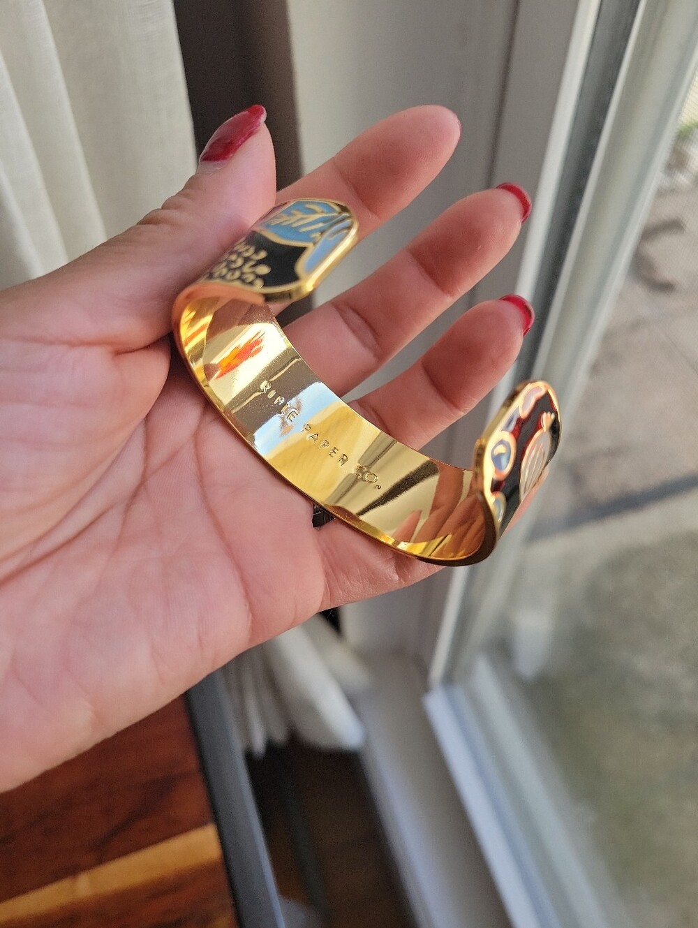 Rifle Paper Co. – Colette Cuff Floral Polished Enamel Gold Plating Logo MINT - Picture 2 of 9
